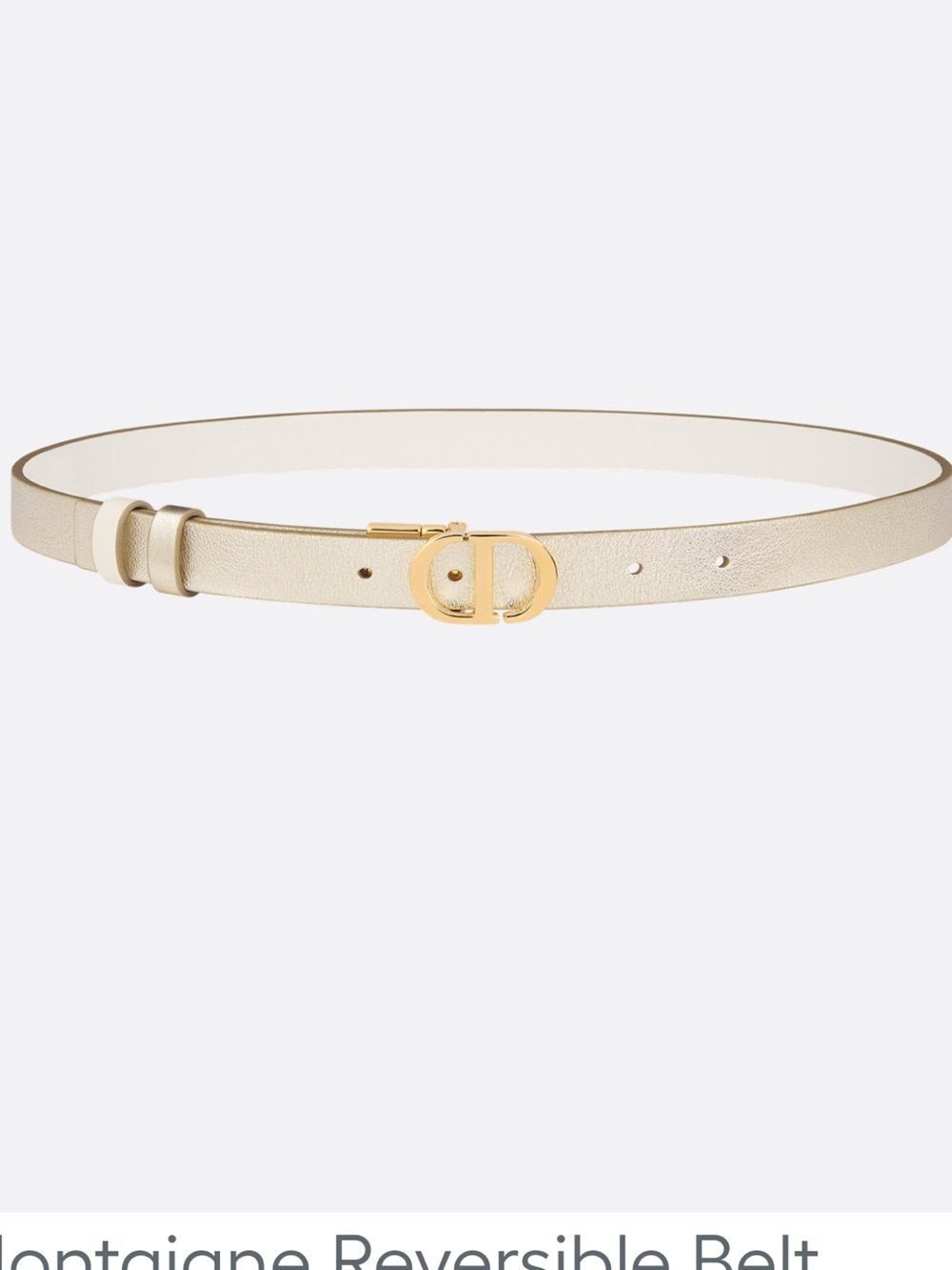 Reversible Slim Leather Belt in Light Gold
30 Montaigne Reversible Belt
Gold